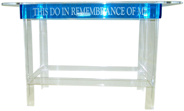 Clear / Purple Clear-Blue Acrylic Communion Table