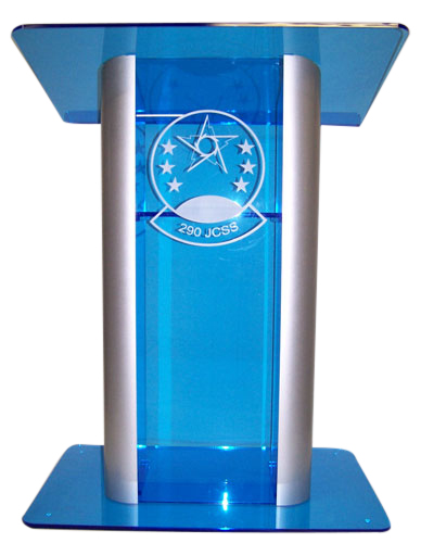 Blue Blue Contemporary Acrylic Podium