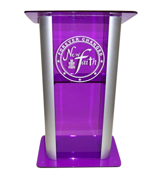 Purple Purple Contemporary Acrylic Podium