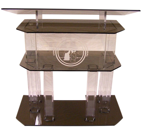 Clear and Smoked Pillar Acrylic Podium