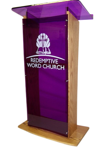 Purple Stand Off Acrylic Podium