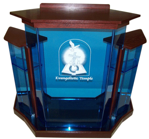 Blue Blue Wingstyle Acrylic Podium