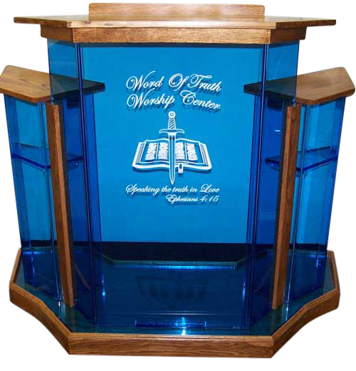 Blue Blue Wingstyle Acrylic Podium