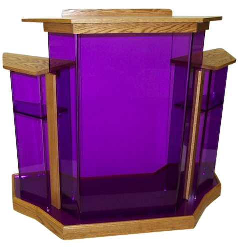 Purple Wingstyle Acrylic Podium