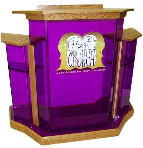 Purple Wingstyle Acrylic Podium