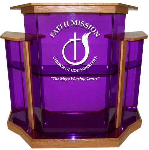 Purple Wingstyle Acrylic Podium