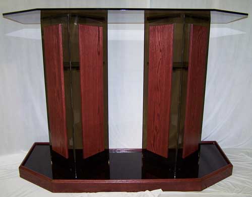 Smoked Smoked Double Wide Acrylic Podium