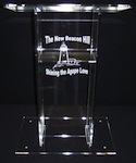 clear acrylic podium