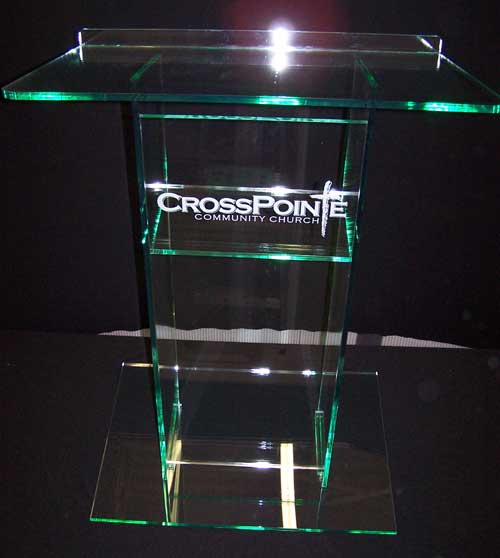 Glass Color Glass Color Large Standard Acrylic Podium