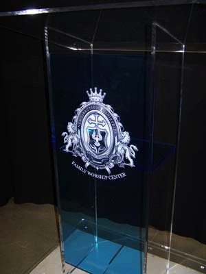 Clear / Blue Clear-Blue Large Standard Acrylic Podium