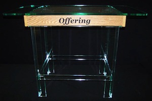 Clear Glass Color Acrylic Offering Table